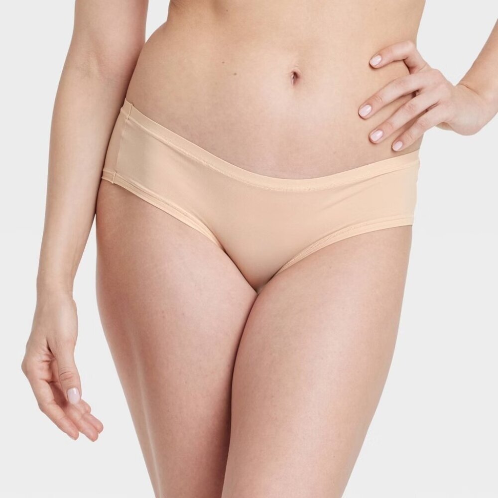 Auden Womens Size XL 16 2 Pack Luxe Stretch Cheeky Underwear Panty in Beige 2397